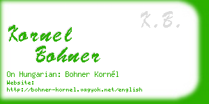 kornel bohner business card