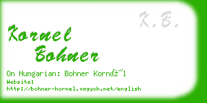 kornel bohner business card